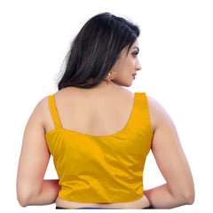 Generic Women's Satin Satin Readymade Blouse (Mustard, Size: Free Size)