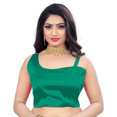 Generic Women's Satin Satin Readymade Blouse (Green, Size: Free Size)