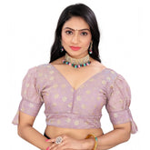 Generic Women's Jimmy Choo Embroidery Readymade Blouse (Lavender, Size: Free Size)