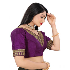 Generic Women's Banglory Embroidery Readymade Blouse (Magenta, Size: Free Size)
