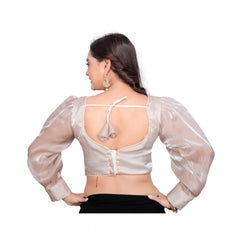 Generic Women's Organza Plain Readymade Blouse (Black, Size: Free Size)