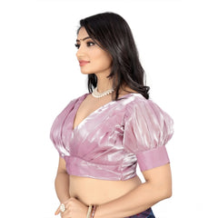 Generic Women's Organza Plain Readymade Blouse (Baby Pink, Size: Free Size)