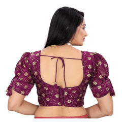 Generic Women's Jimmy Choo Embroidery Readymade Blouse (Purple, Size: Free Size)