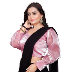 Generic Women's Organza Plain Readymade Blouse (Baby Pink, Size: Free Size)