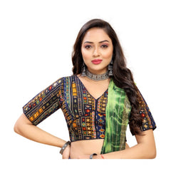 Generic Women's Cotton Blend Plain Readymade Blouse (Navy Blue, Size: Free Size)