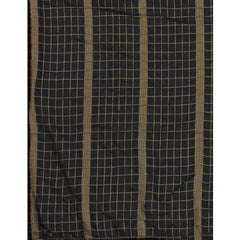 Generic Women's Silk Blend Checkered Saree With Unstitched Blouse 5.5Mtr (Black)