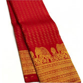 Generic Women's Silk Printed Saree With Unstitched Blouse 5.5Mtr (Red)
