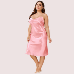 Plus Size Solid Satin Slip Dress (4XLā5XL)