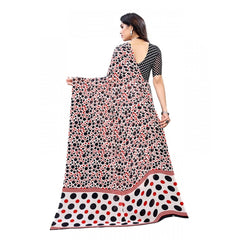 Generic Women's Georgette Printed Saree With Unstitched Blouse 5.5Mtr (Red)
