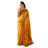 Generic Women's Silk Blend Zari Woven Saree With Unstitched Blouse 5.5Mtr (Mustard)