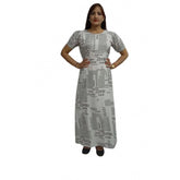 Generic Women's Casual Crepe Half Sleeves Dress (White)