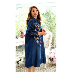 Generic Women's Casual Denim Full sleeve Dress (Blue)