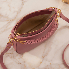 Blush Petal Chic Crescent Sling Bag