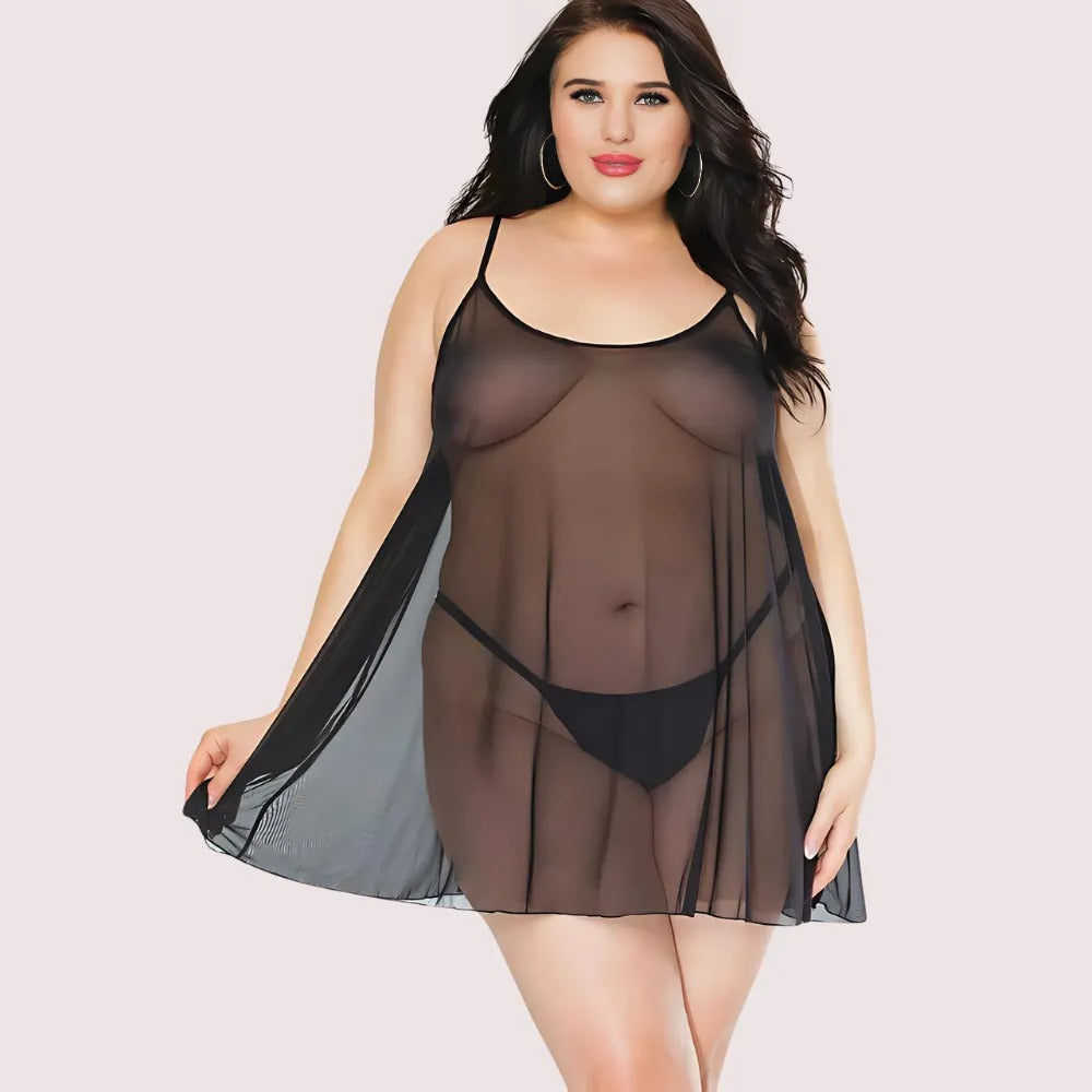 Lunar Desire Plus Size See-Through Nightdress Main image