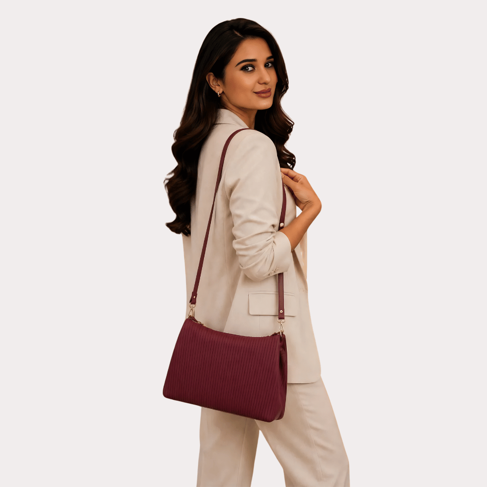 Velvet Wine Elegance Shoulder Bag Main image