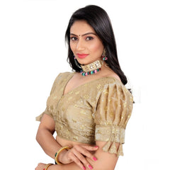 Generic Women's Jimmy Choo Embroidery Readymade Blouse (Beige, Size: Free Size)