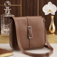 Classic Caramel Elegance Sling Bag