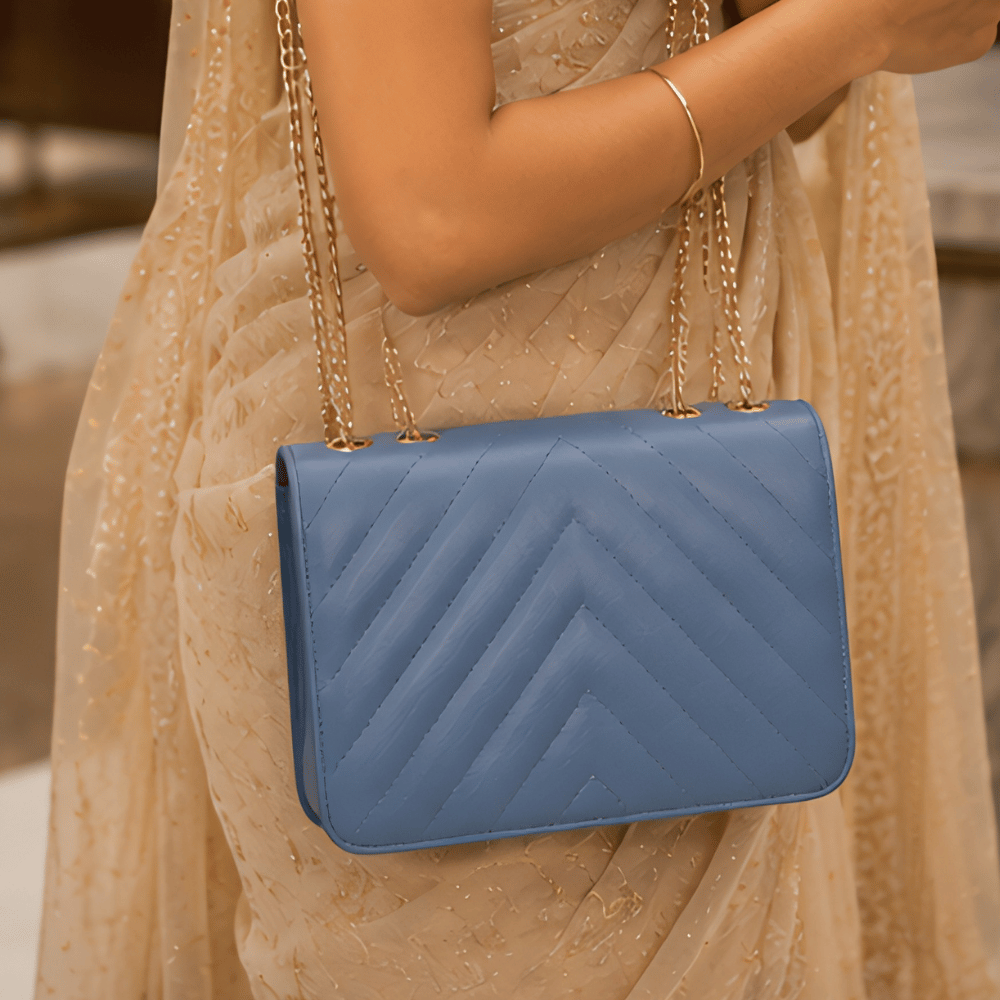 SkyLuxe Chevron Blue Sling Bag for Women Secondary image