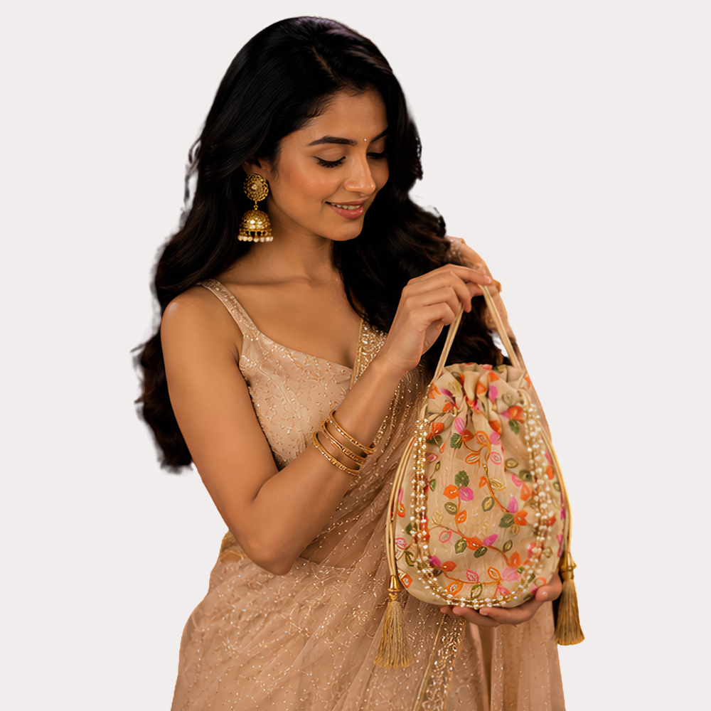 RoyalBloom Embroidered Potli Bag for Women Main image