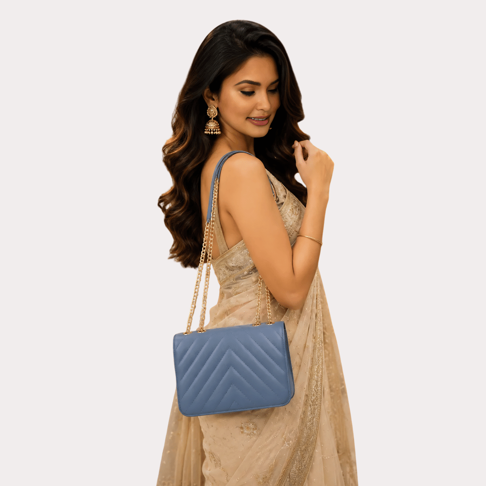 SkyLuxe Chevron Blue Sling Bag for Women Main image