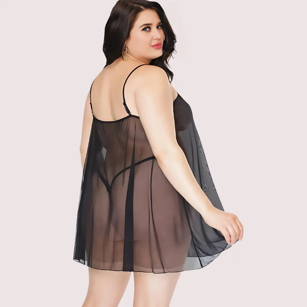 Lunar Desire Plus Size See-Through Nightdress Secondary image