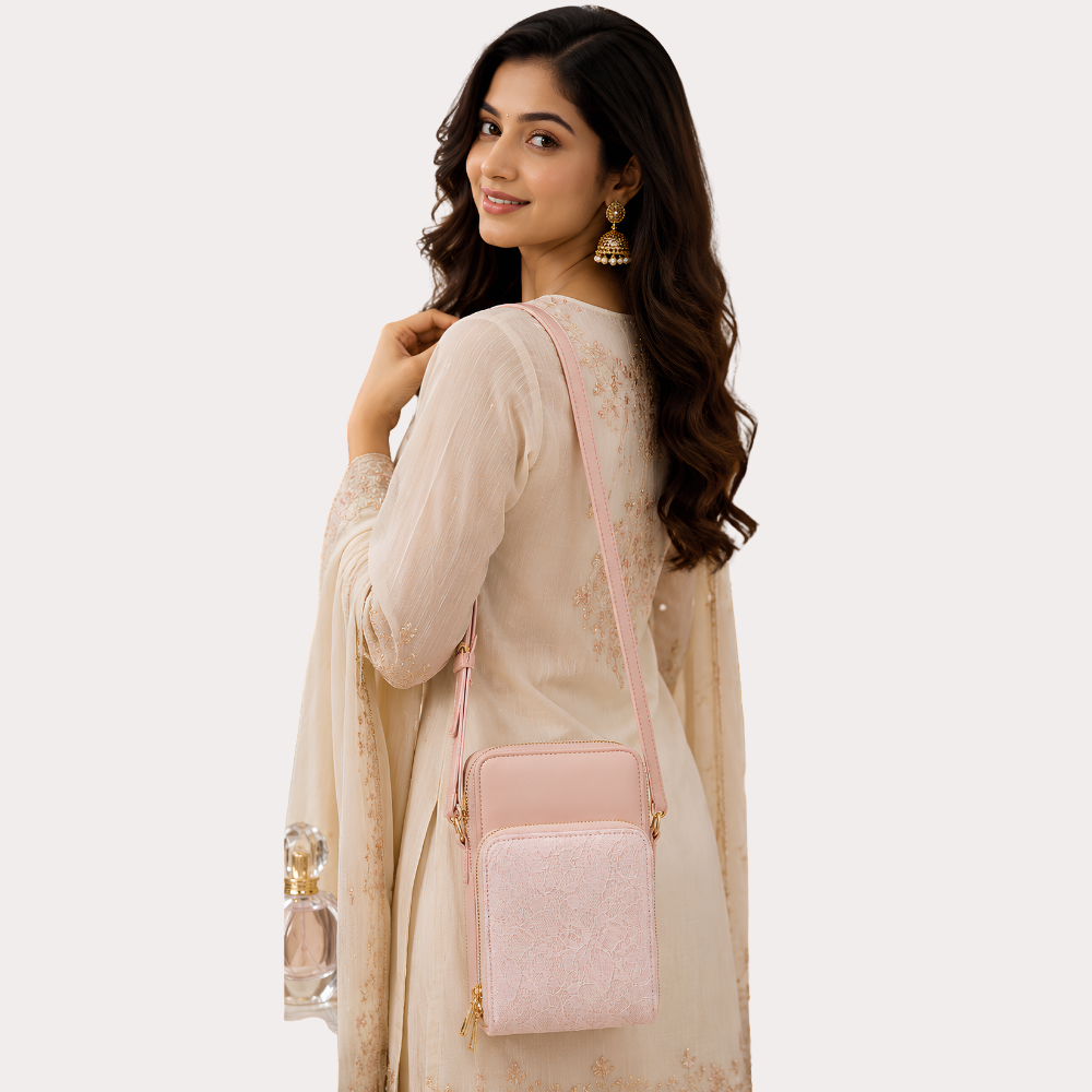 Blush Bloom Ethnic Crossbody Sling Bag Main image