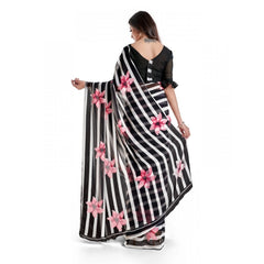 Generic Women's Georgette Printed Saree With Unstitched Blouse 5.5Mtr (Pink)