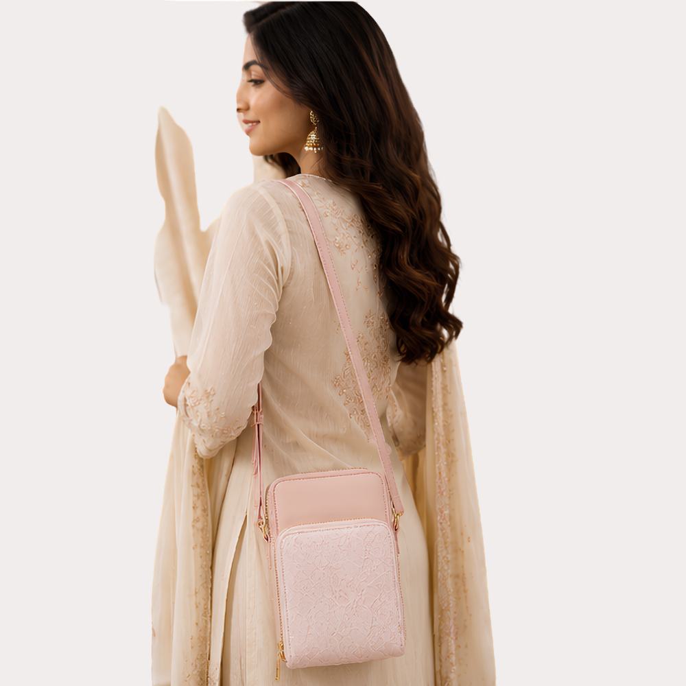 Blush Bloom Ethnic Crossbody Sling Bag Secondary image