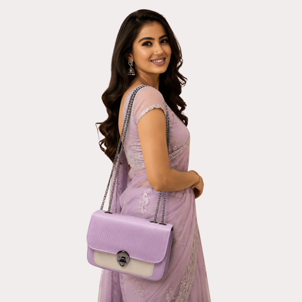 LavishLily Lavender Chain Sling Bag for Women Main image