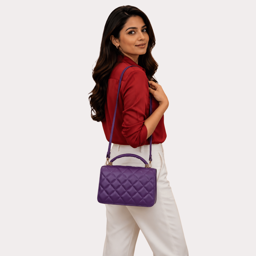 Royal Amethyst Quilted Luxe Handbag Secondary image