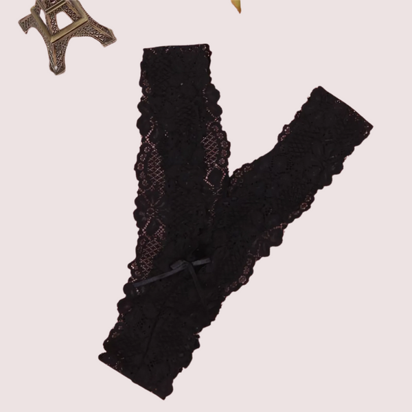 Crimson Shadow Lace V-String Panty