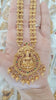 Grisha Jewellery South Indian Design Matt Bead Brass Gold Plated Matte Long Haram Necklace Jewellery Set For Women And Girls