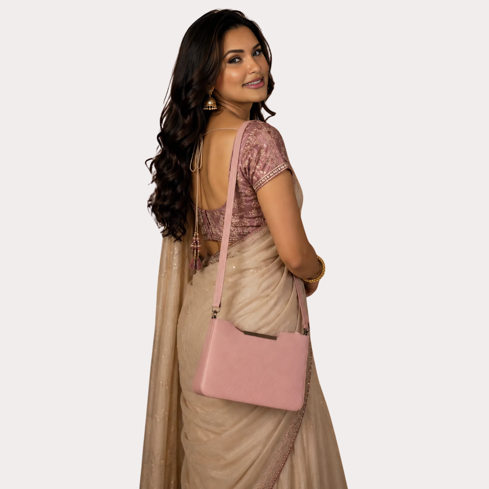 BlushAura Textured Pink Sling Bag for Women Main image