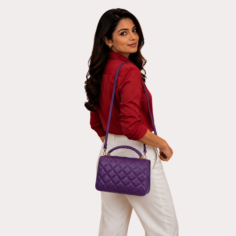 Royal Amethyst Quilted Luxe Handbag Main image
